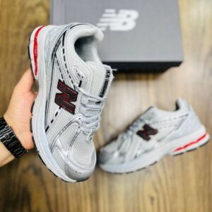 New Balance 1906R Retro Metallic Silver Mesh Running Shoes - Grey & Red