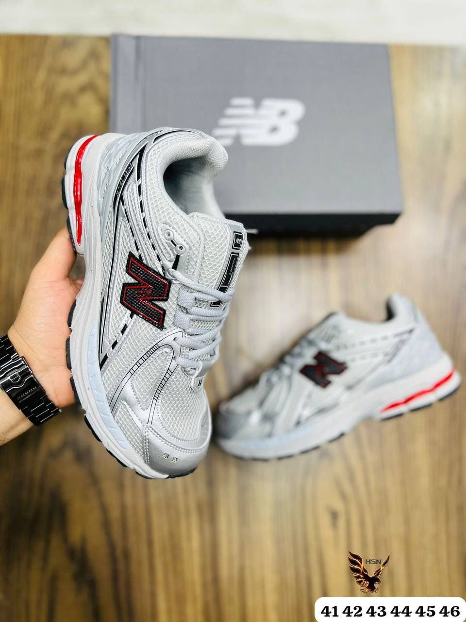 New Balance 1906R Retro Metallic Silver Mesh Running Shoes - Grey & Red