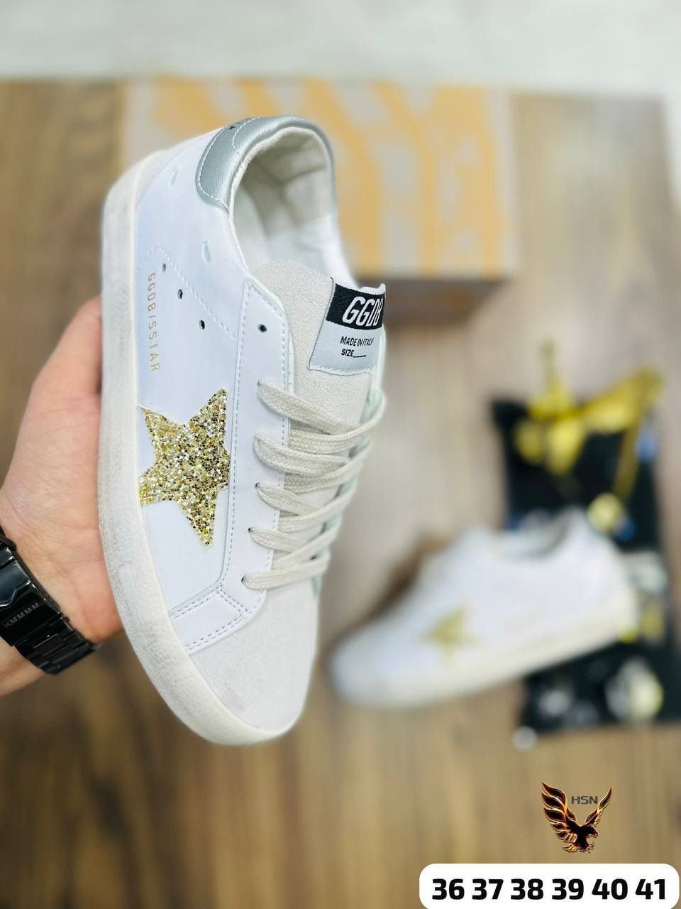 Golden Goose Deluxe Brand Ball Star White Leather Sneakers