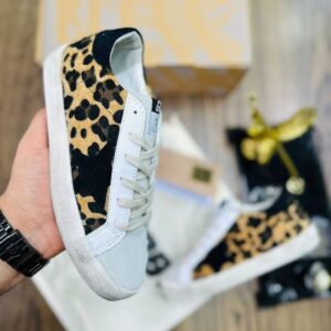 Golden Goose Deluxe Brand Super-Star Leopard Print Sneakers with Suede Toe
