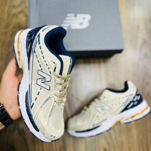 New Balance 1906R Retro Athletic Mesh Lifestyle Sneakers - Cream & Navy Blue