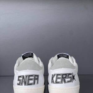 Golden Goose Deluxe Brand Ball Star White Leather Sneakers with Heel Graphic