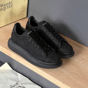 Alexander McQueen Oversized Low-Top Leather & Suede Sneakers - All Black