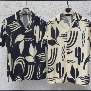 Men's Abstract Botanical Short Sleeve Camp Collar Shirt