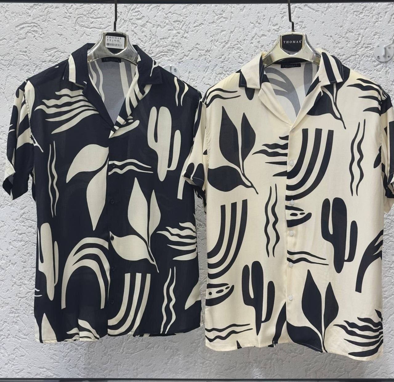 Men's Abstract Botanical Short Sleeve Camp Collar Shirt