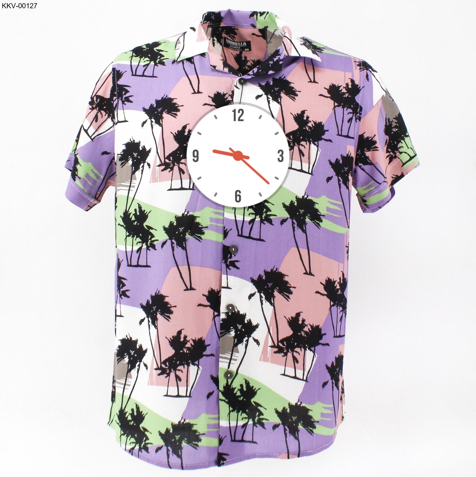 Men's Abstract Botanical Short Sleeve Camp Collar Shirt - Image 10
