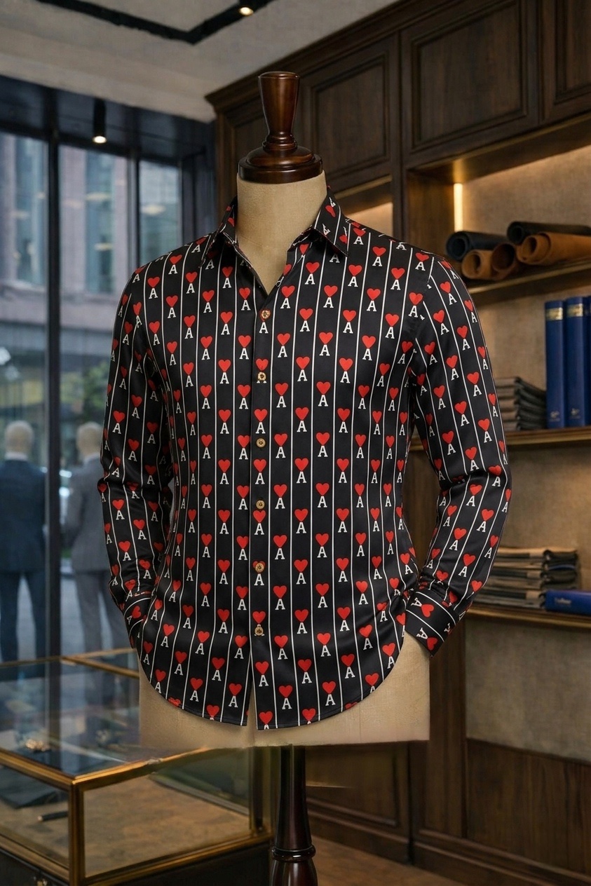 Men's Tropical Leaf Print Short Sleeve Camp Collar Shirt - Image 2