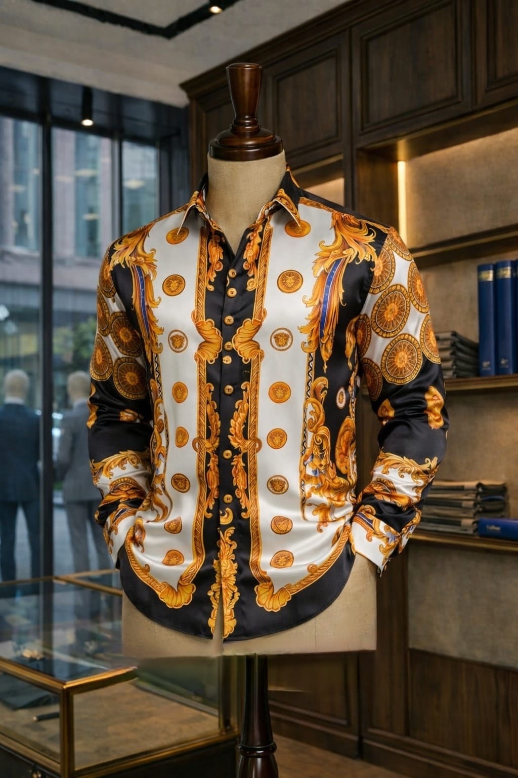 Men's Tropical Leaf Print Short Sleeve Camp Collar Shirt - Image 9
