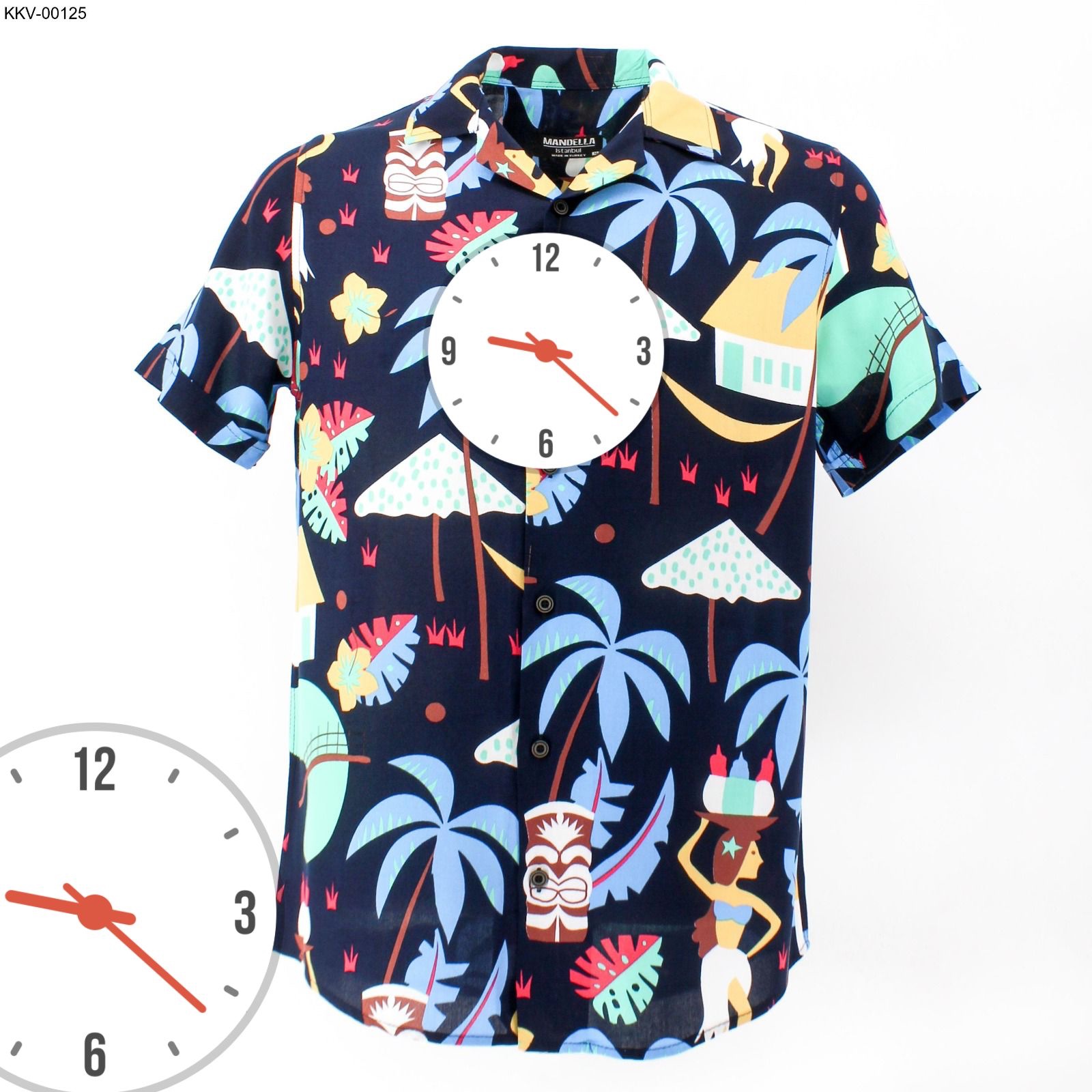 Men's Abstract Botanical Short Sleeve Camp Collar Shirt - Image 11