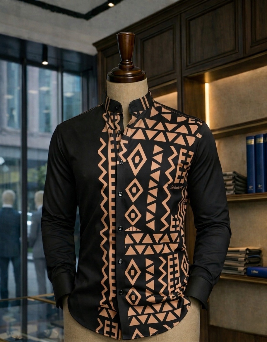 Men's Tropical Leaf Print Short Sleeve Camp Collar Shirt - Image 11