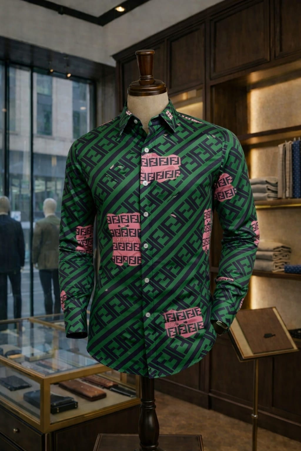 Men's Tropical Leaf Print Short Sleeve Camp Collar Shirt - Image 14