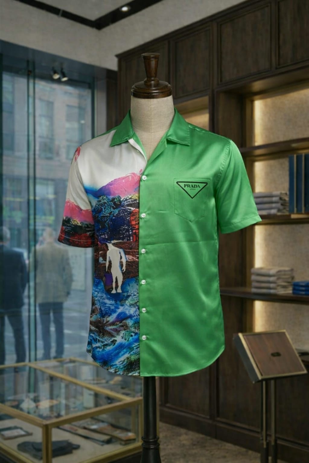 Men's Tropical Leaf Print Short Sleeve Camp Collar Shirt - Image 13