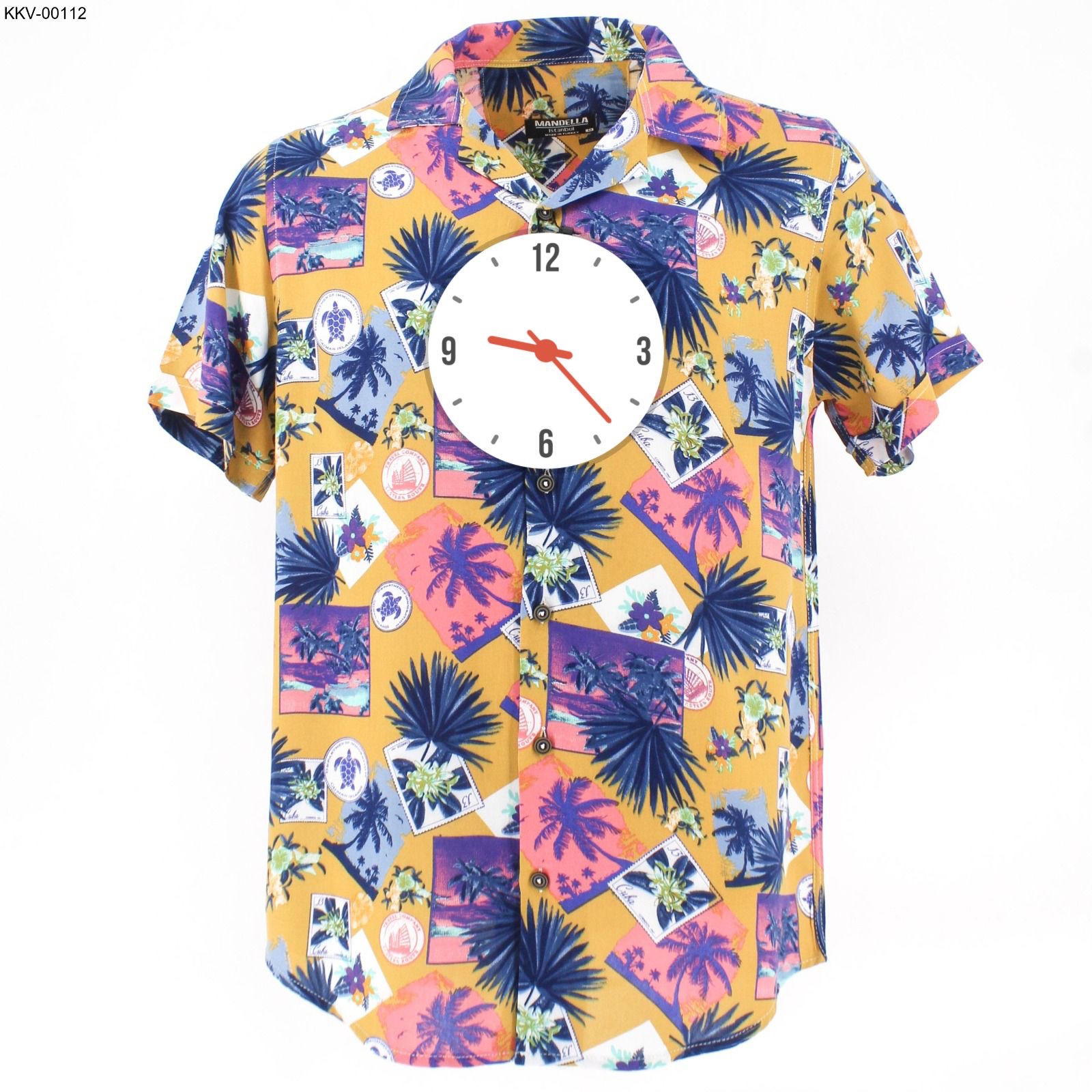 Men's Abstract Botanical Short Sleeve Camp Collar Shirt - Image 3