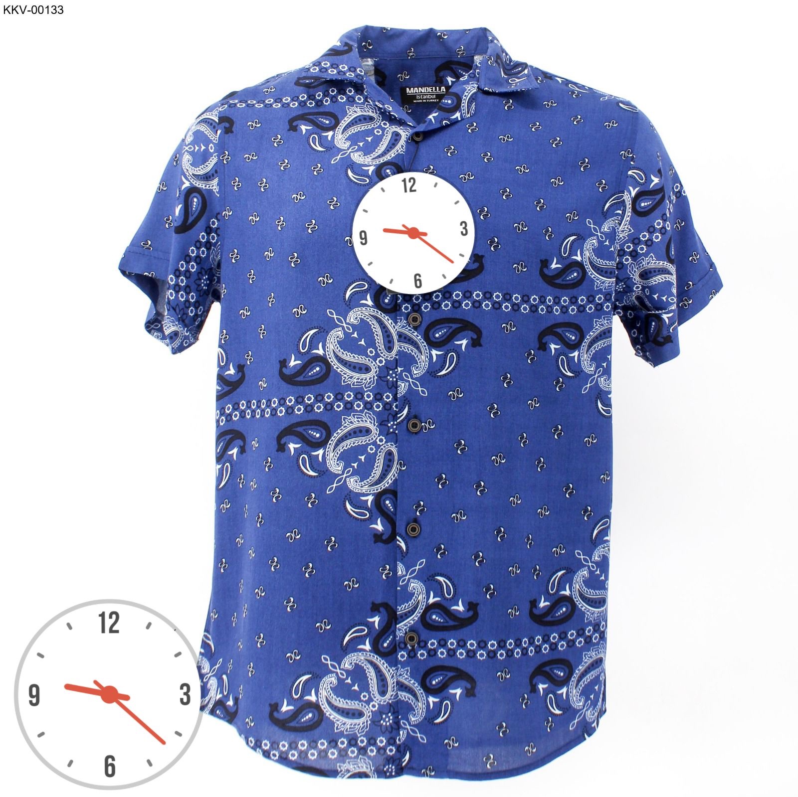 Men's Abstract Botanical Short Sleeve Camp Collar Shirt - Image 9