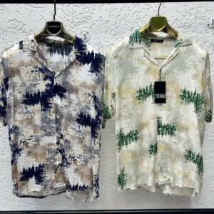 Men's Thomas Retro Abstract Splatter Short Sleeve Casual Shirt
