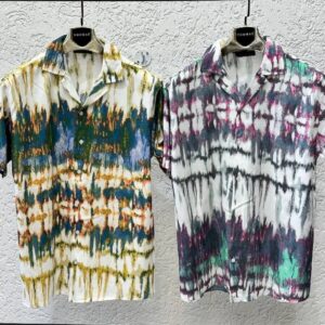 Men's Thomas Retro Tie-Dye Stripe Short Sleeve Casual Shirt