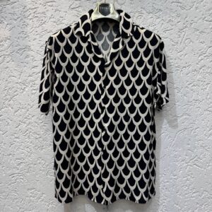 Men's Thomas Retro Art Deco Fish Scale Geometric Short Sleeve Shirt