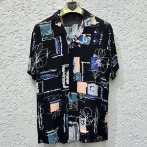 Men's Thomas Retro Abstract Geometric Floral Short Sleeve Shirt