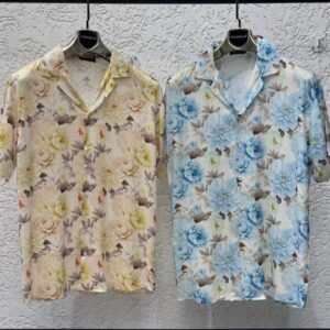 Men's Thomas Vintage Peony Floral Print Short Sleeve Casual Shirt