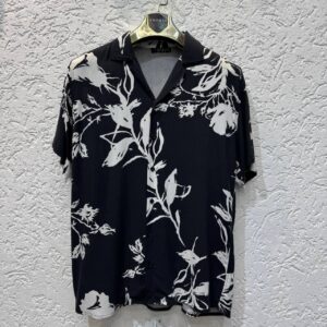 Men's Thomas Monochrome Floral Monoline Short Sleeve Shirt