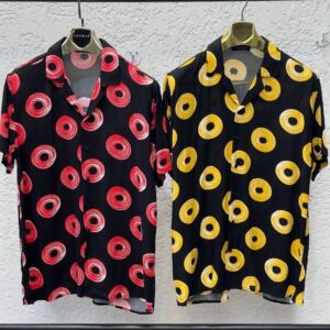 Men's Thomas Retro Vortex Print Short Sleeve Casual Shirt