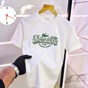 Lacoste Men's Vintage Croc Heritage Graphic T-Shirt — Black Premium Cotton Crewneck Tee