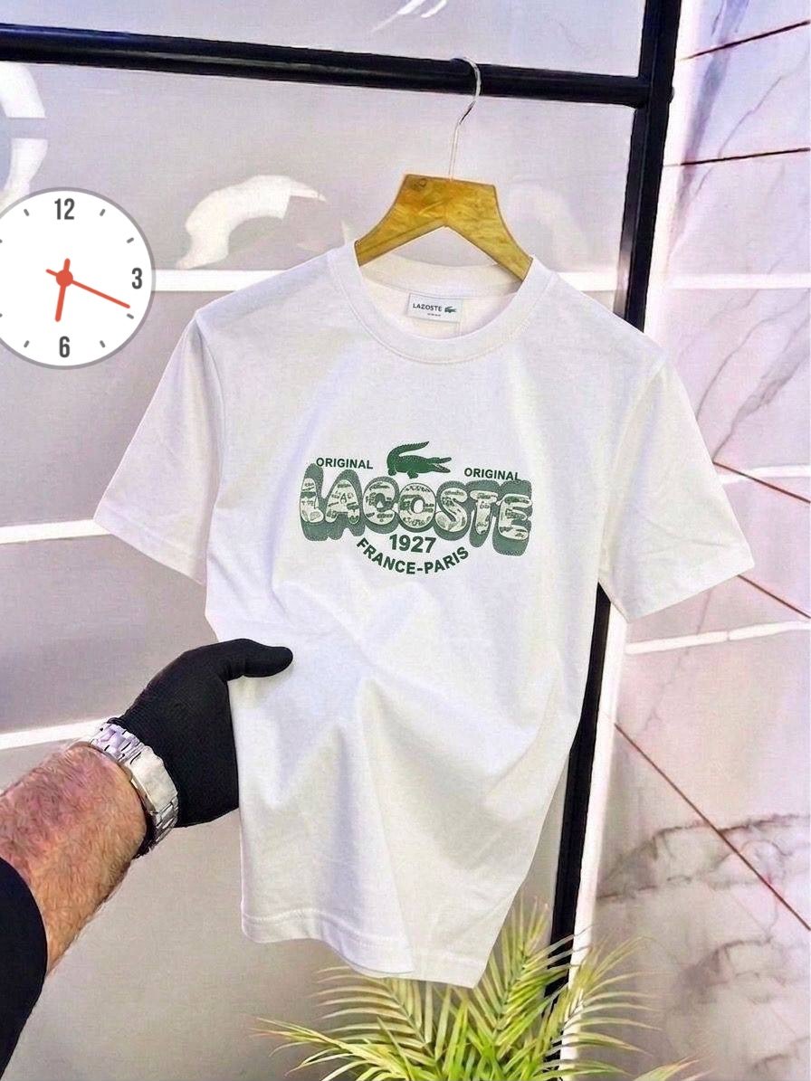 Lacoste Men's Vintage Croc Heritage Graphic T-Shirt — Black Premium Cotton Crewneck Tee