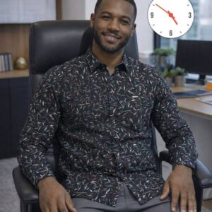 Men's Slim-Fit Printed Stretch Cotton Casual Shirt